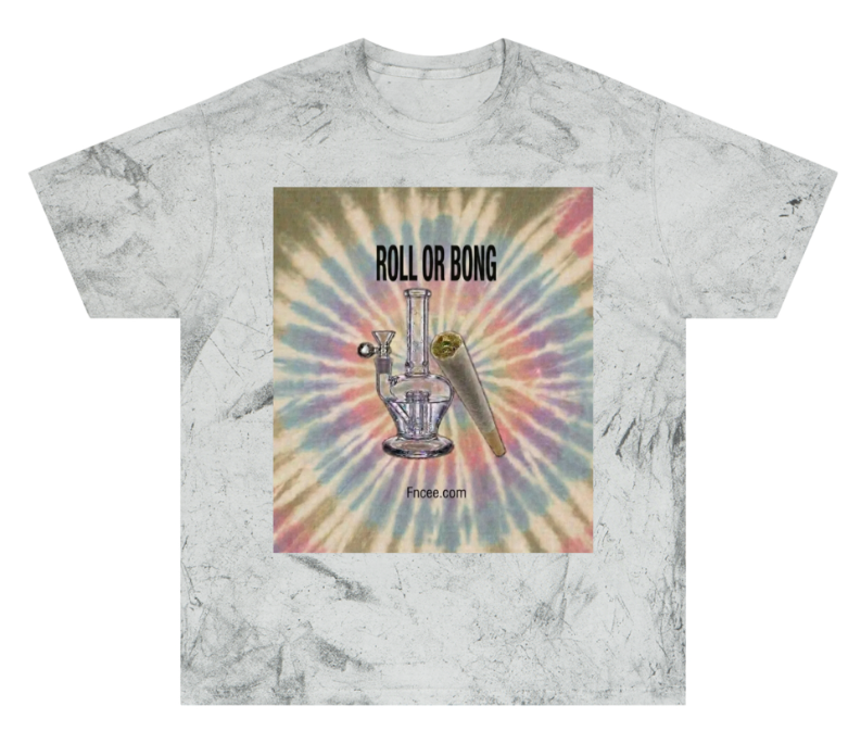 Tie-Dye 'Roll or Bong' Graphic Tee — Retro Psychedelic Smoking Shirt