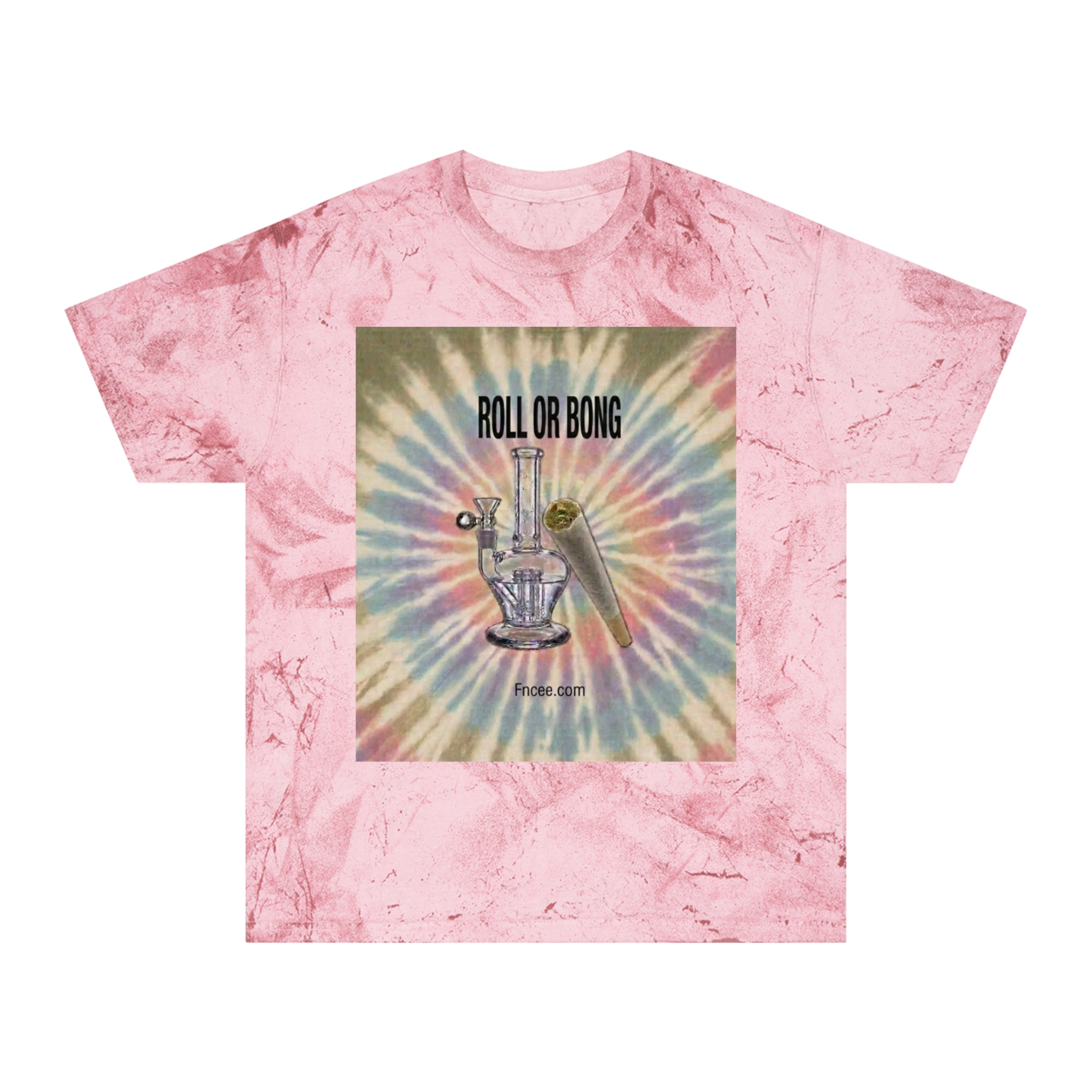 Tie-Dye Roll or Bong Graphic Tee — Retro Psychedelic Smoking Shirt - Image 2