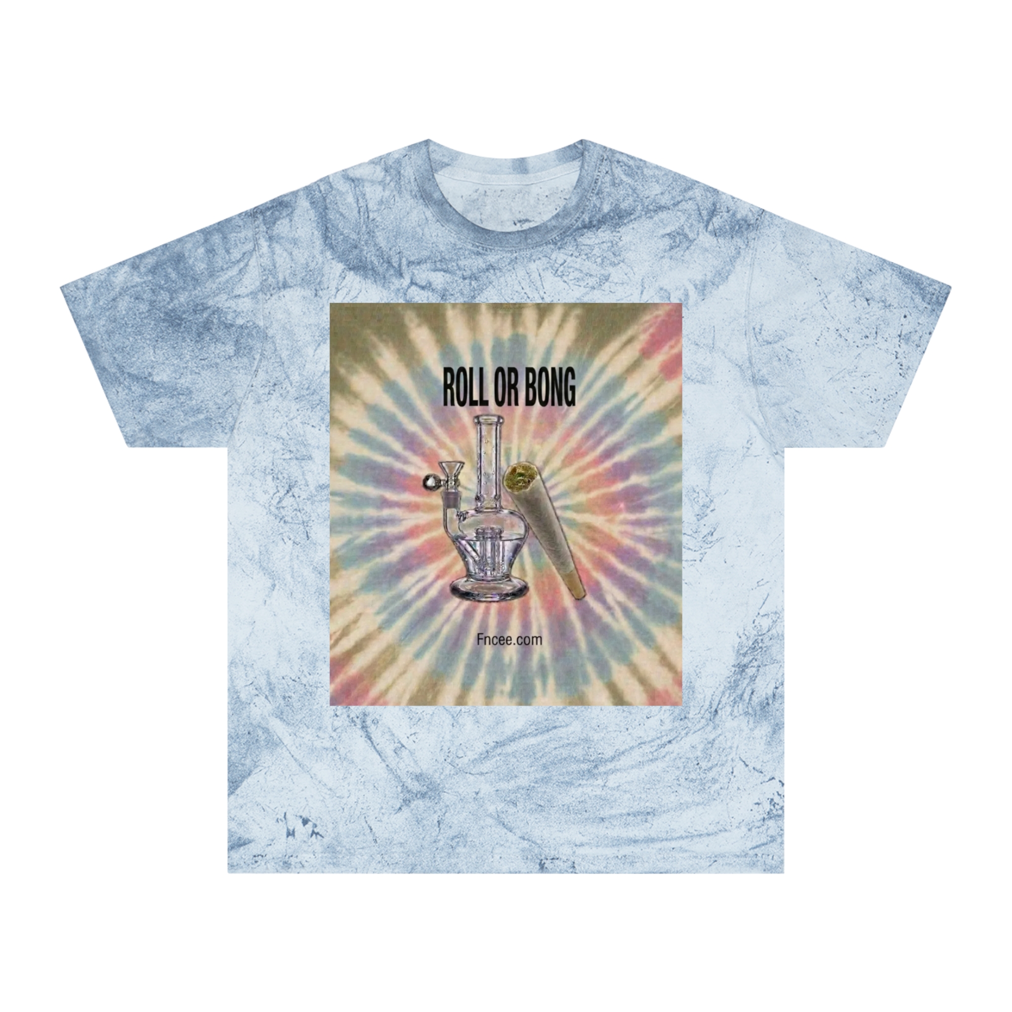Tie-Dye Roll or Bong Graphic Tee — Retro Psychedelic Smoking Shirt - Image 3