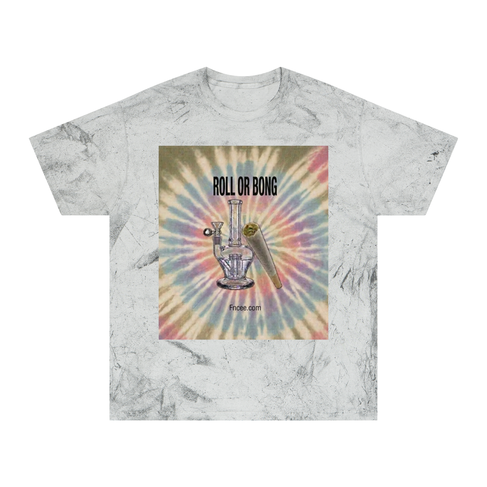 Tie-Dye Roll or Bong Graphic Tee — Retro Psychedelic Smoking Shirt - Image 4